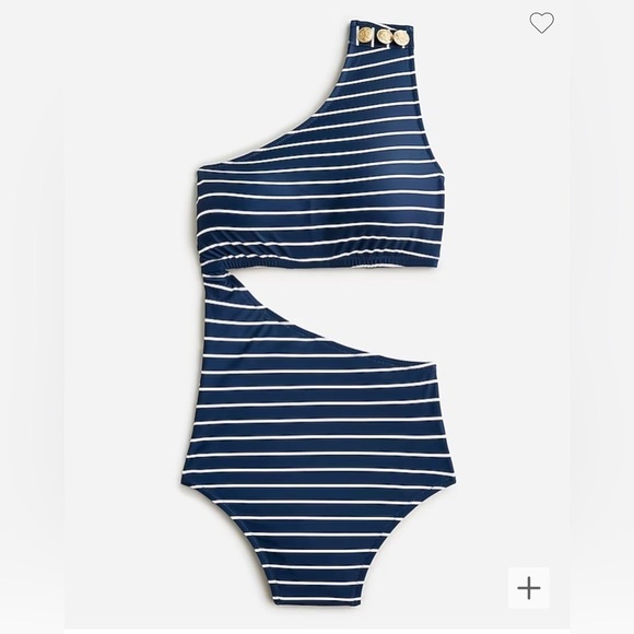 J. Crew Other - NWT J. Crew Cutout one-piece full-coverage swimsuit in navy stripe, size 4